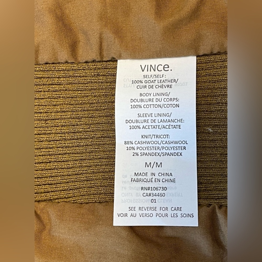 Vince Leather Moto Style  Jacket Size Medium - Picture 12 of 12